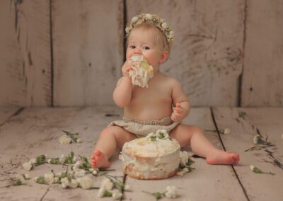 Baby Girl First Birthday Cake Smash | Little Moments Session